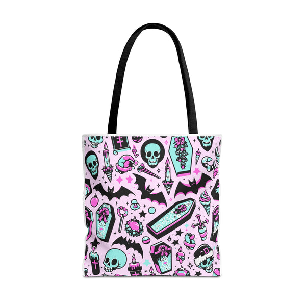 Coquette Goth Bat Coffin Tote Bag