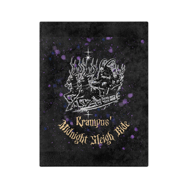 Krampus Midnight Sleigh Rides Velveteen Microfiber Blanket