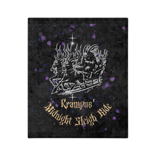 Krampus Midnight Sleigh Rides Velveteen Microfiber Blanket