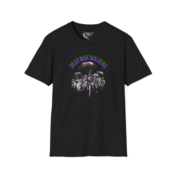 Deadman Walking skeleton creepy mardi gras Unisex Softstyle T-Shirt