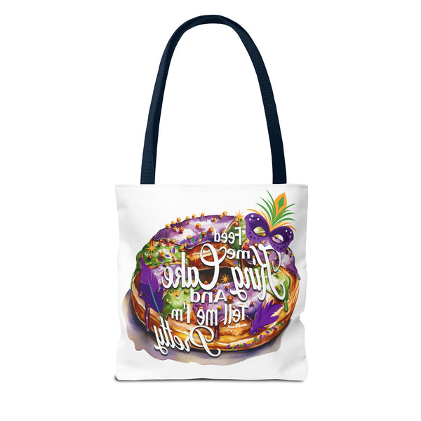 Feed me King Cake and tell me I'm pretty Mardi Gras bead Tote Bag (AOP)