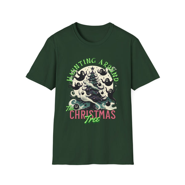 Haunting Around the Christmas Tree spirit scary creepy Unisex Softstyle T-Shirt