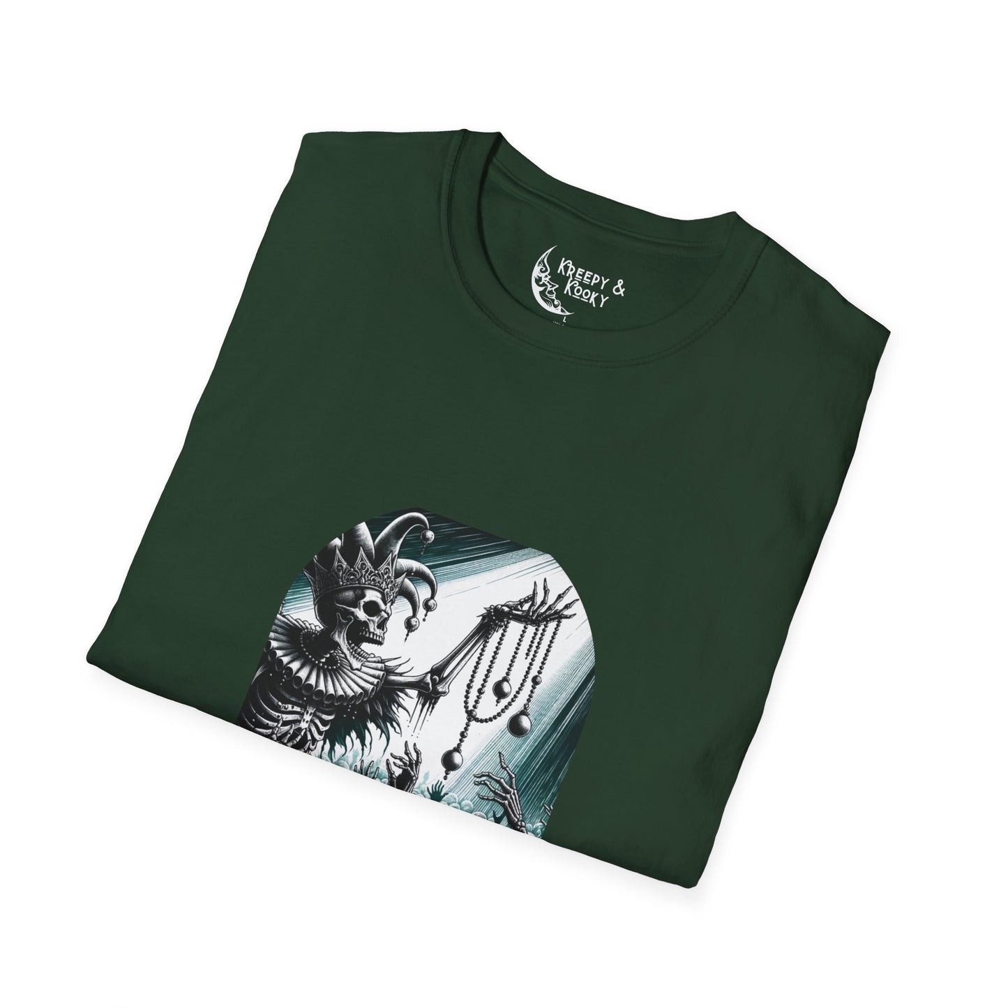 Jester of the dead skeleton creepy mardi gras Unisex Softstyle T-Shirt