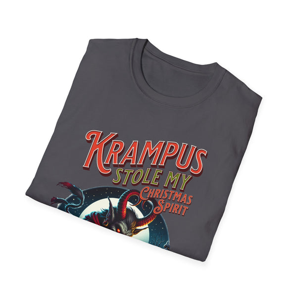 Krampus stole my christmas spirit scary creepy Unisex Softstyle T-Shirt