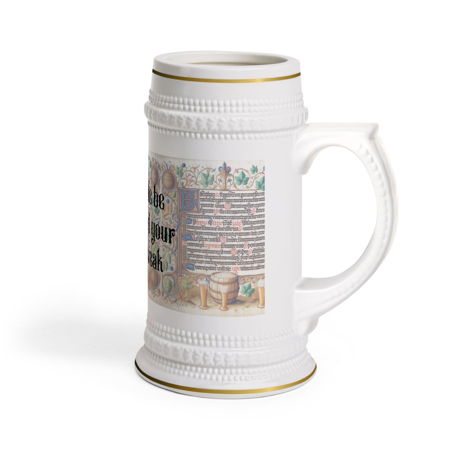 Medieval Viking Castle-Core Beer Stein Mug - Perfect Gift for Beer Lovers - 'May Your Ale Be Strong' Design