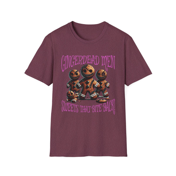 Gingerdead men Christmas spirit scary creepy gingerbread Unisex Softstyle T-Shirt