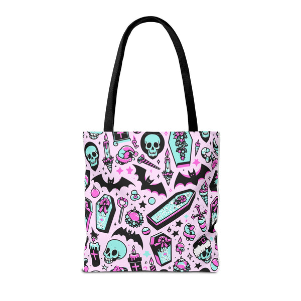 Coquette Goth Bat Coffin Tote Bag