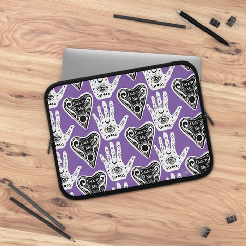 Artistic Purple Laptop Sleeve - "Talk To Me" Design