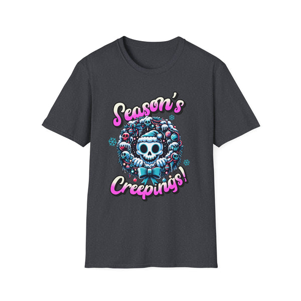 Season's Creepings Skull Wreath Unisex Softstyle T-Shirt