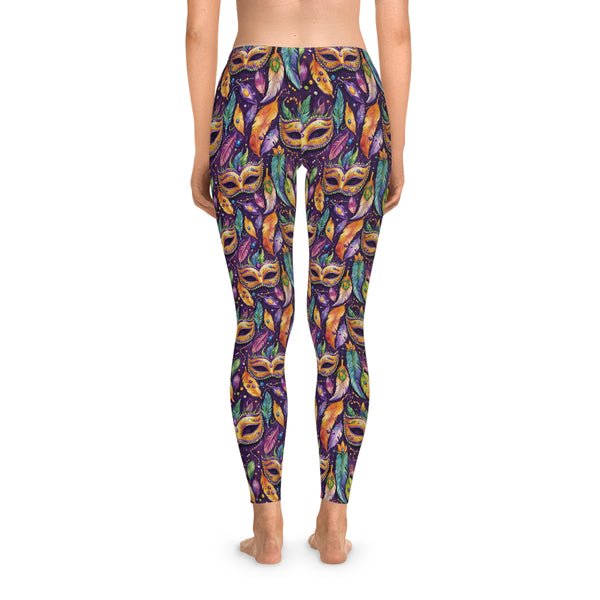 Mardi Gras Mask Stretchy Leggings