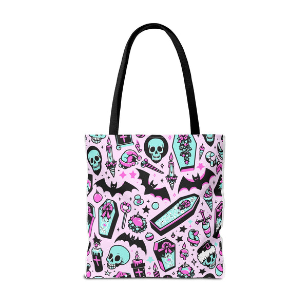 Coquette Goth Bat Coffin Tote Bag