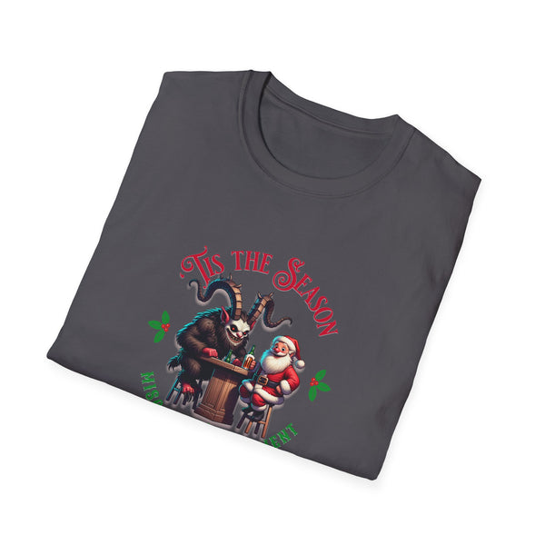 Tis the Season for Mischief & Merriment Krampus and Santa Unisex Softstyle T-Shirt