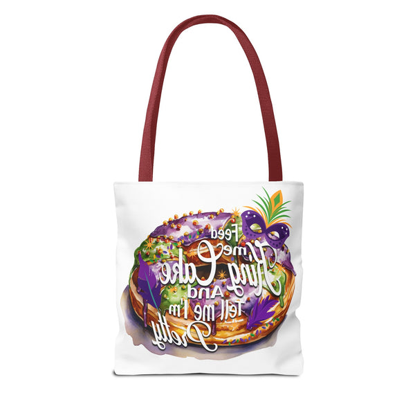 Feed me King Cake and tell me I'm pretty Mardi Gras bead Tote Bag (AOP)