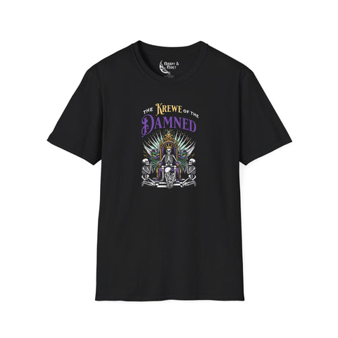 Krewe of the Damned creepy mardi gras Unisex Softstyle T-Shirt